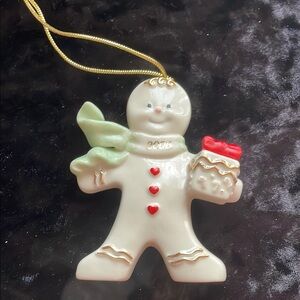 Lenox Gingerbread Ornament with Red and Green Accents